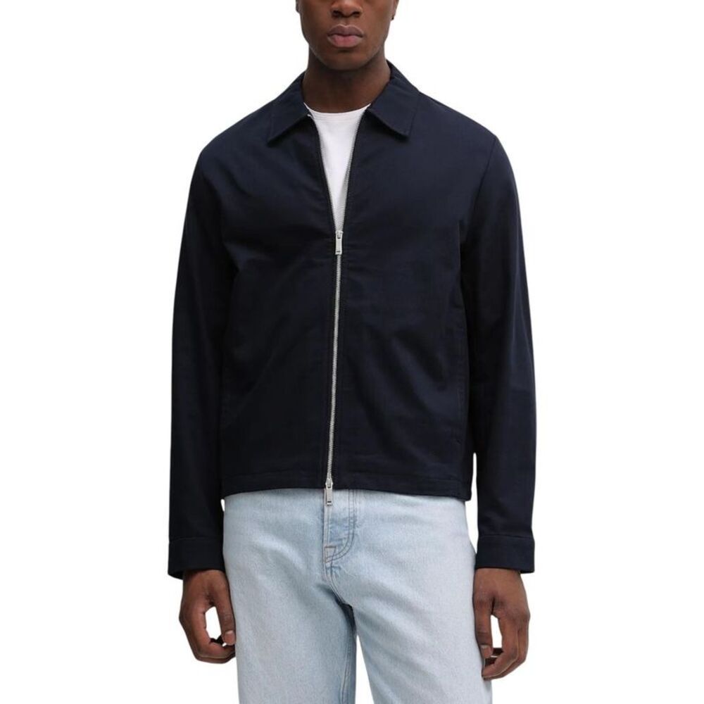Calvin Klein Blue Cotton Full-Length Men's Jacket